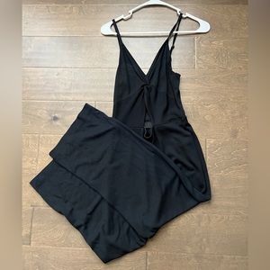 Long legged jumpsuit with midsection triangle cutout, size S